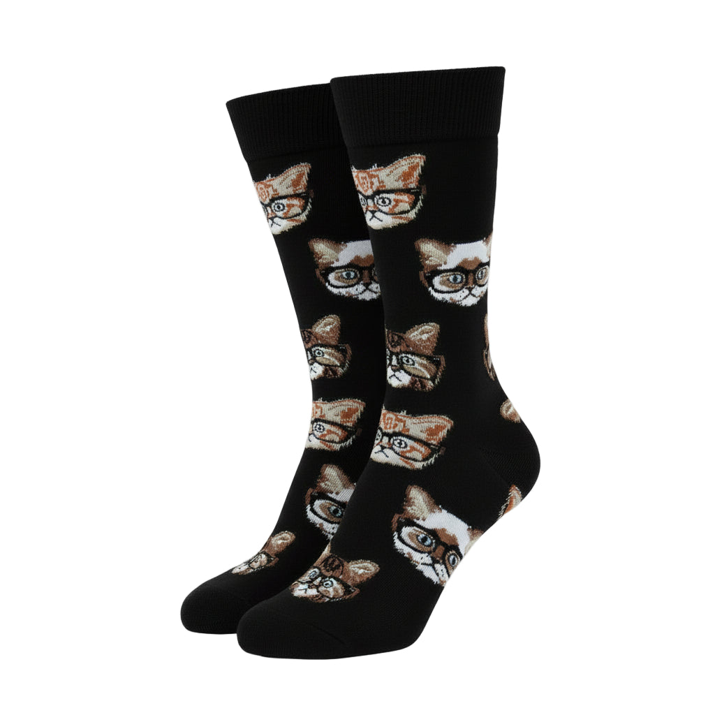 Black Cat Design Casual Crew Socks