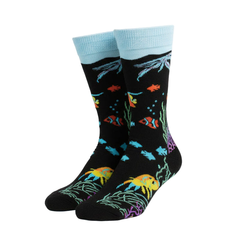 Tropical Fish Design Casual Crew Socks