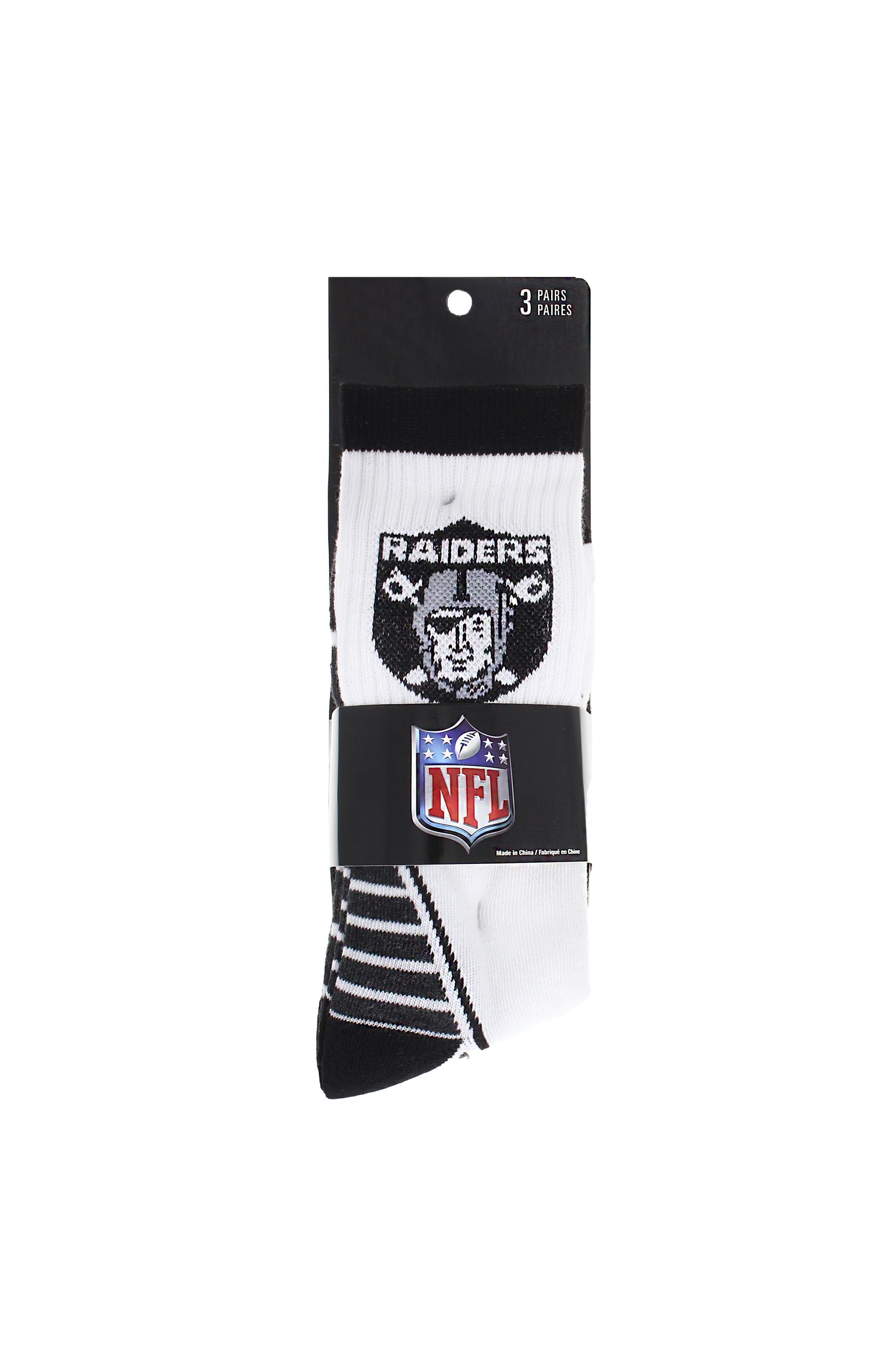 3 Pack Las Vegas Raiders Crew Length NFL Football Socks