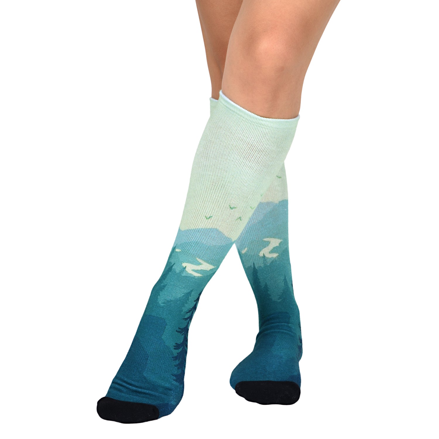 Unisex Evergreen Pattern Knee High Socks