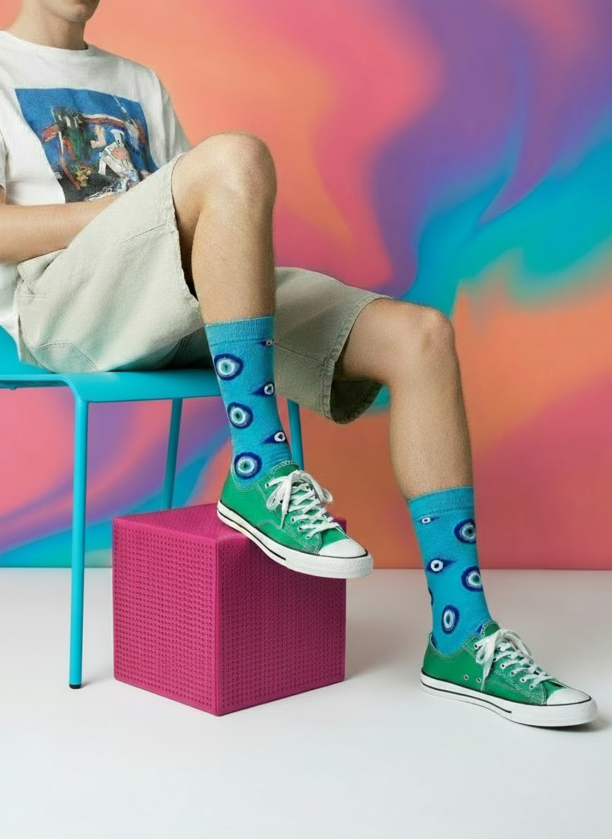 Evil Eye Unisex Novelty Crew Socks