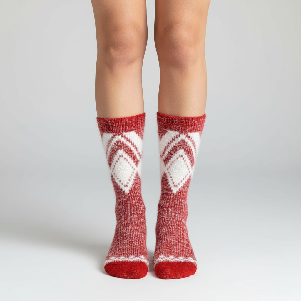 Diamond Pattern Mid Length Socks