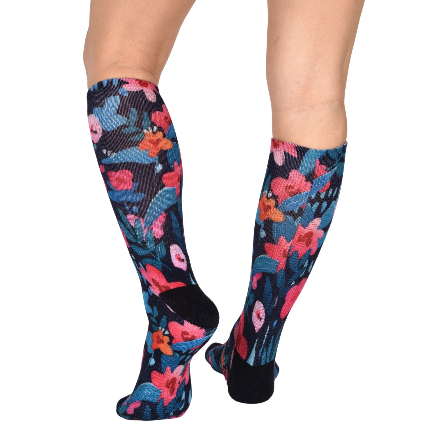 Unisex Flower Patch Pattern Knee High Socks