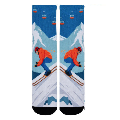 Steep Slopes Pattern Knee High Socks
