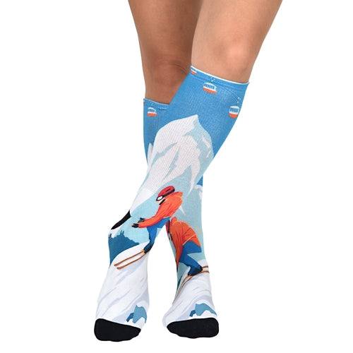 Steep Slopes Pattern Knee High Socks