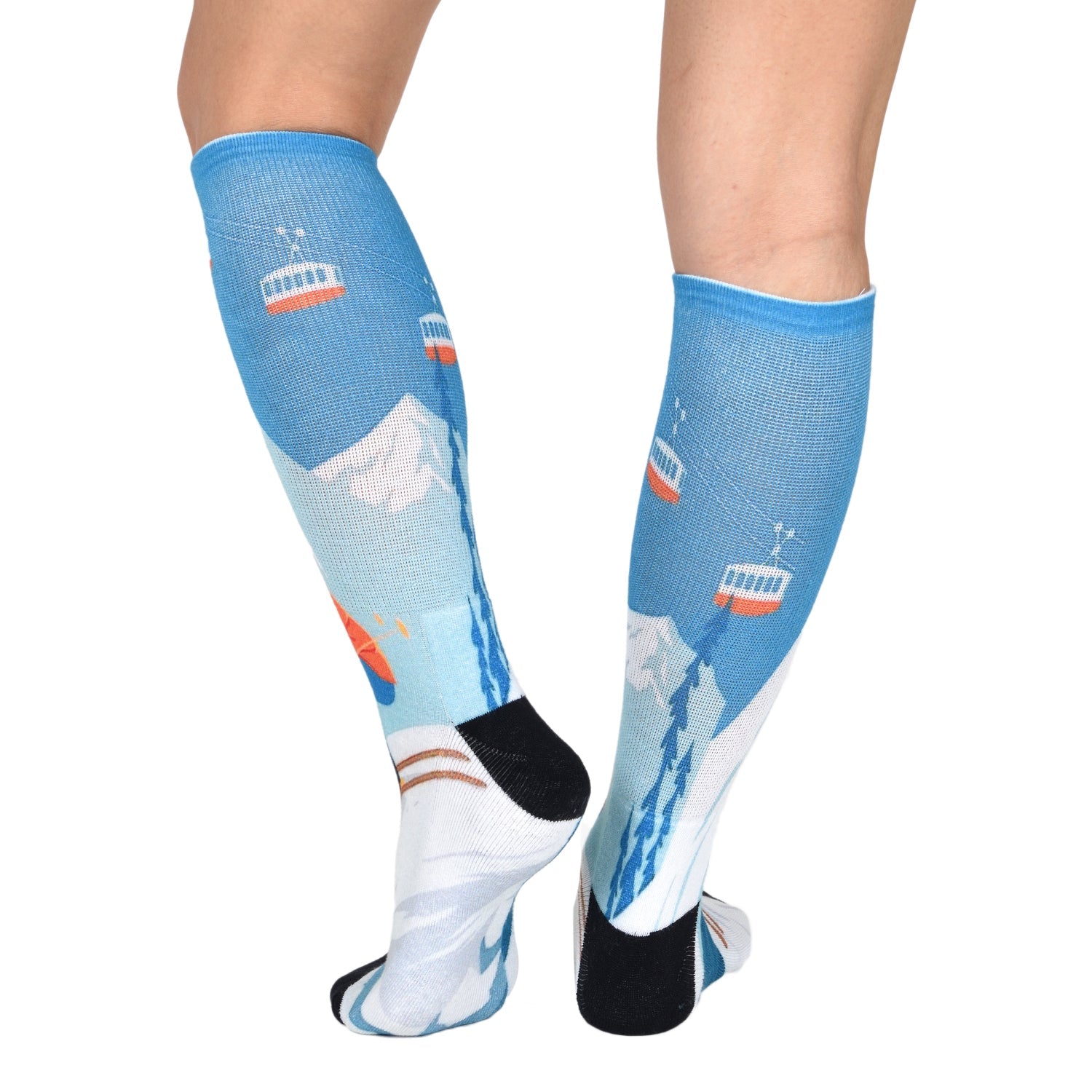 Steep Slopes Pattern Knee High Socks