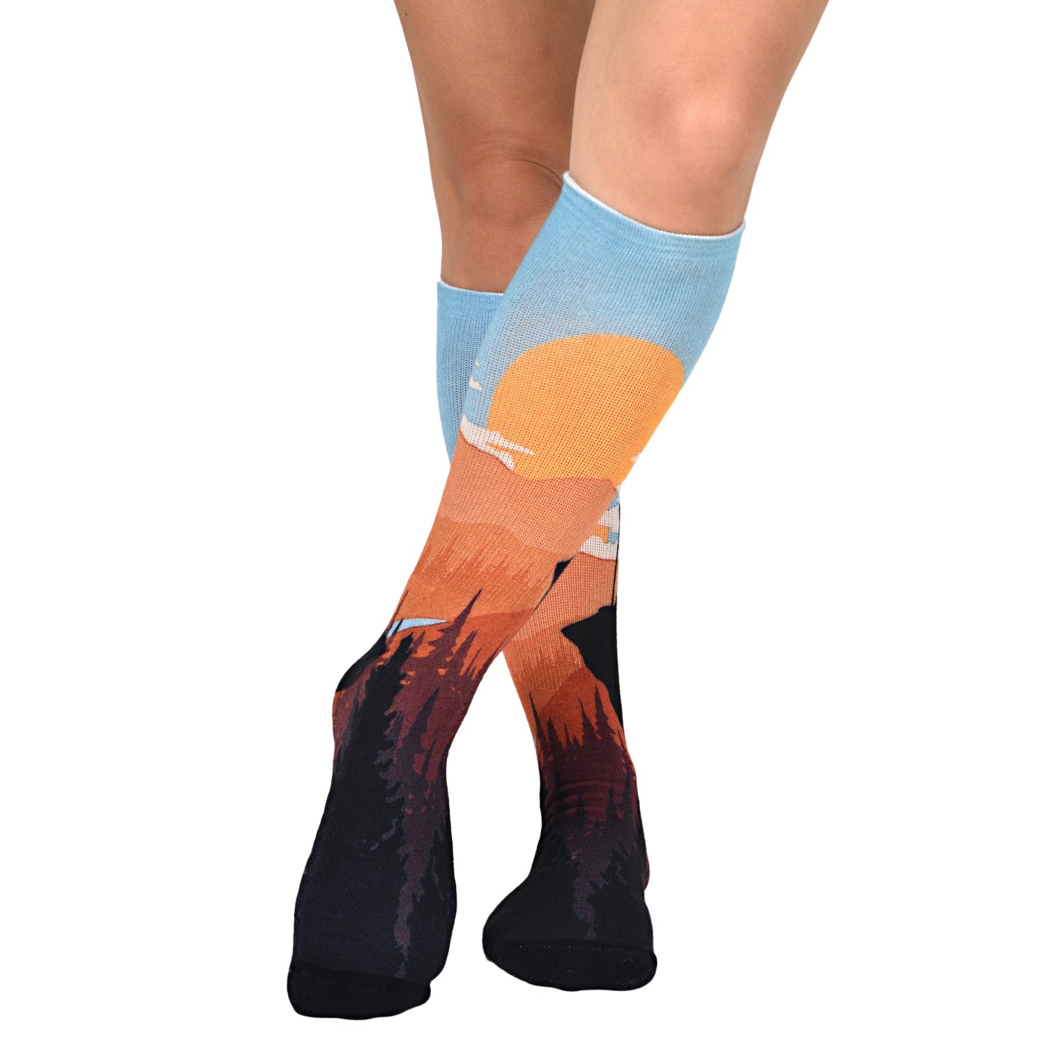 Sunset Stroll Pattern Knee High Socks