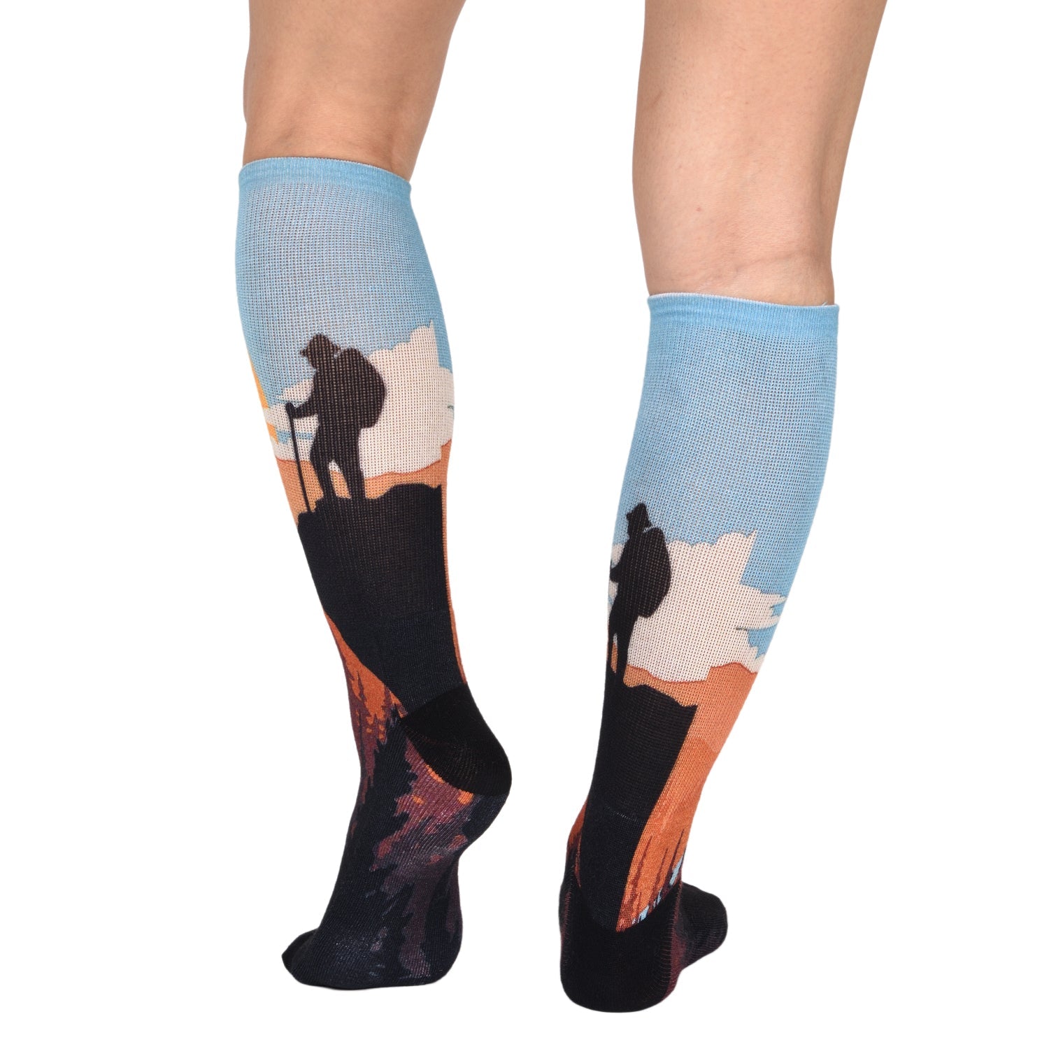 Sunset Stroll Pattern Knee High Socks