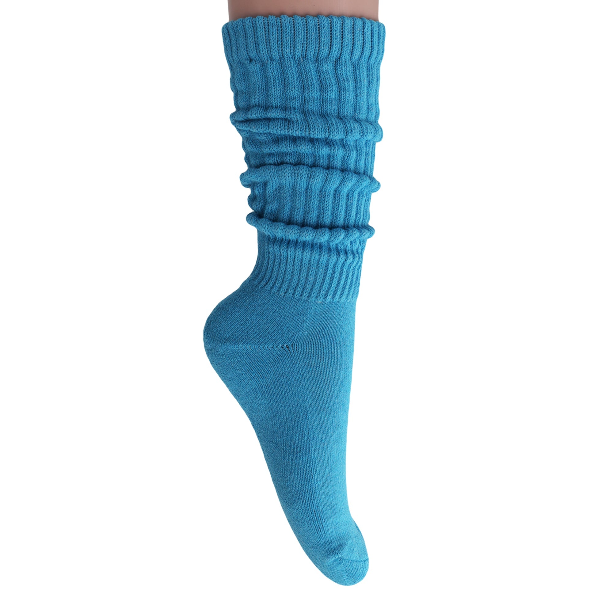 Turquoise Blue Slouch Socks