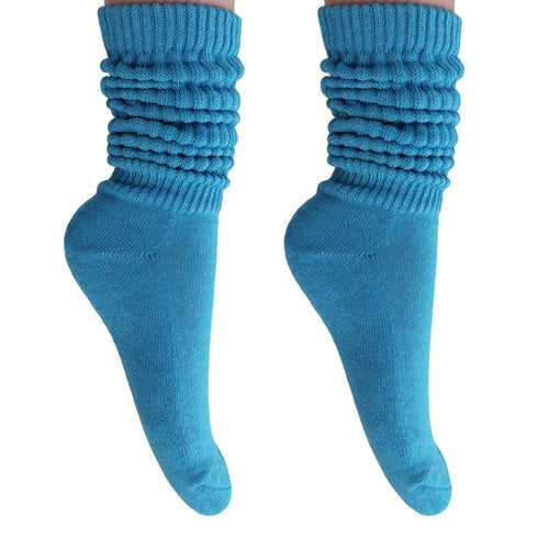 Turquoise Blue Slouch Socks