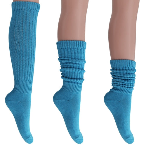 Turquoise Blue Slouch Socks
