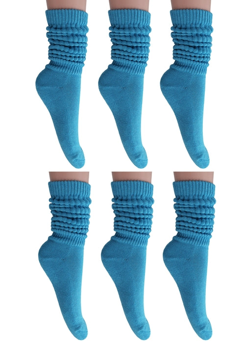 Turquoise Blue Slouch Socks