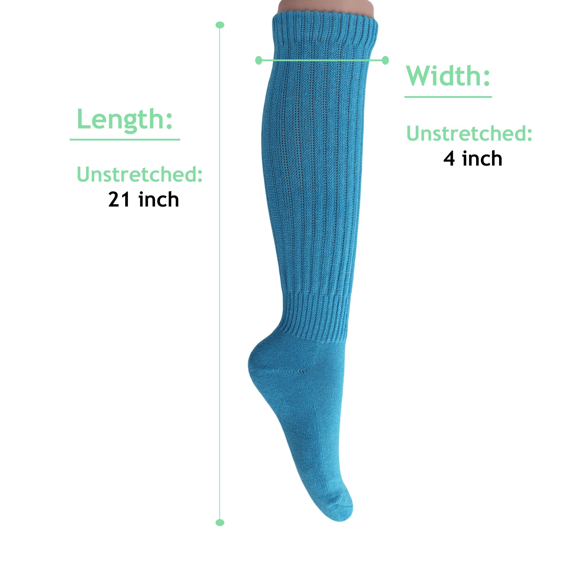Turquoise Blue Slouch Socks