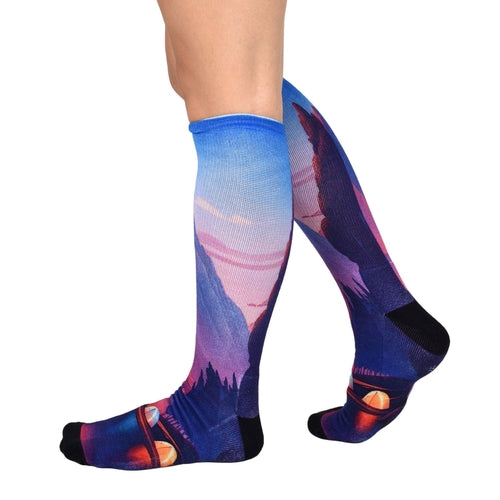 Men & Women's CoolMax Knee-High Socks, Nature Inspired Collection for