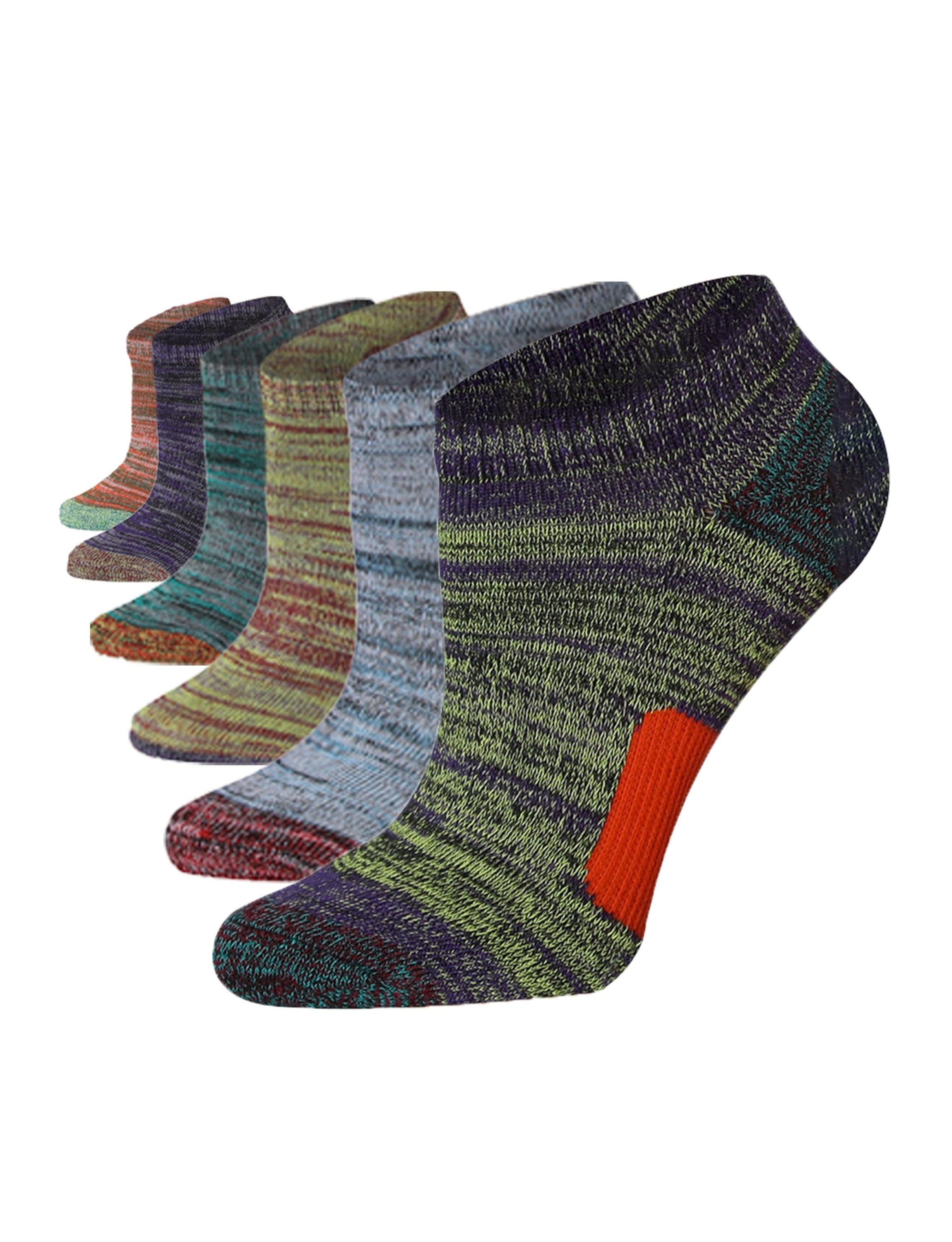 Women's Multi-Colored Patterned Ankle Socks - 6 Pack